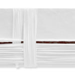 Tensione su fondo bianco #23, mista su tela, cm 30x80
