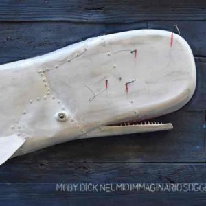 Moby Dick nel mio immaginario soggettivo, scultura in legno di recupero, cm 130x70